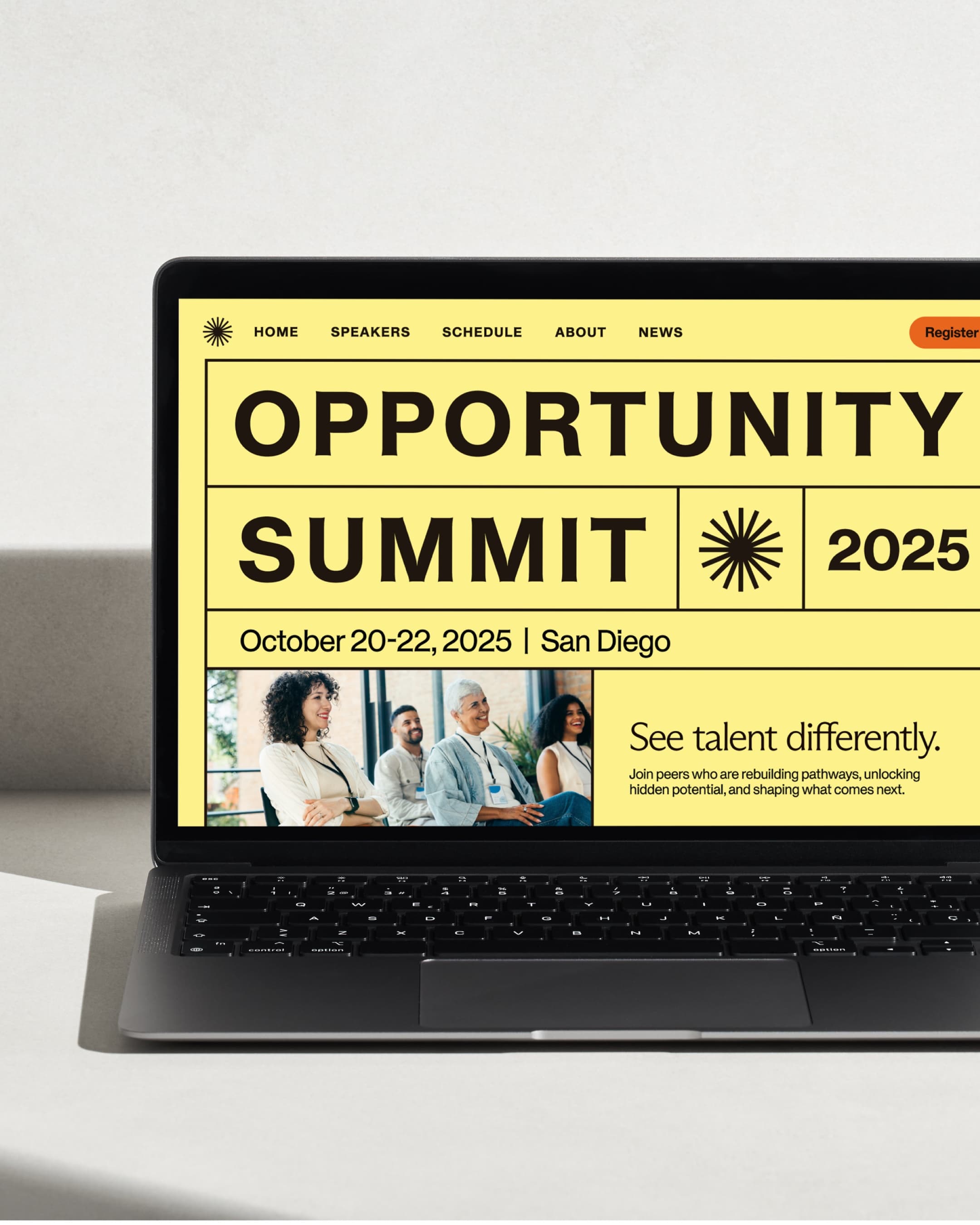 Opportunity Summit laptop mockup preview